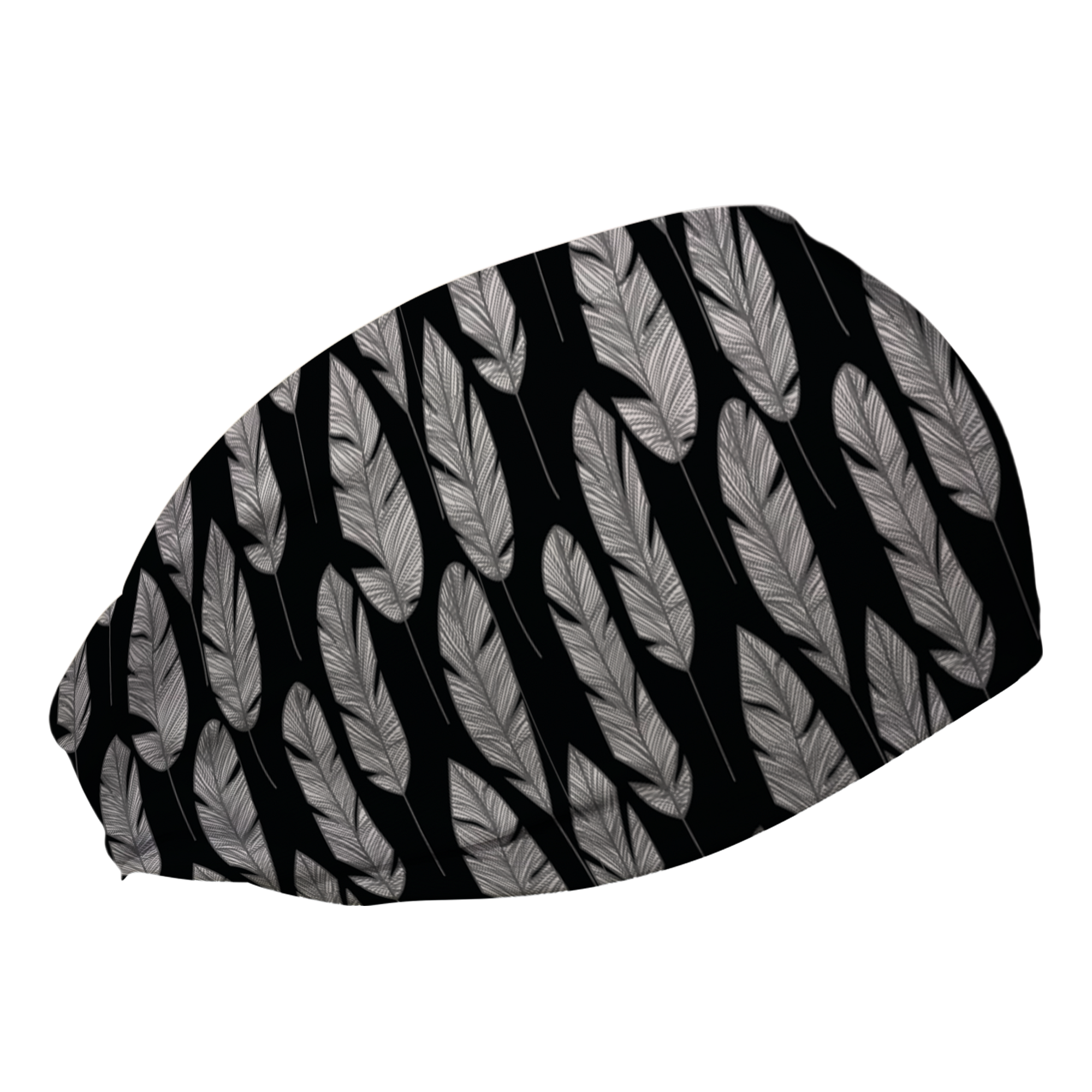 Cooling Headband Gray Feathers
