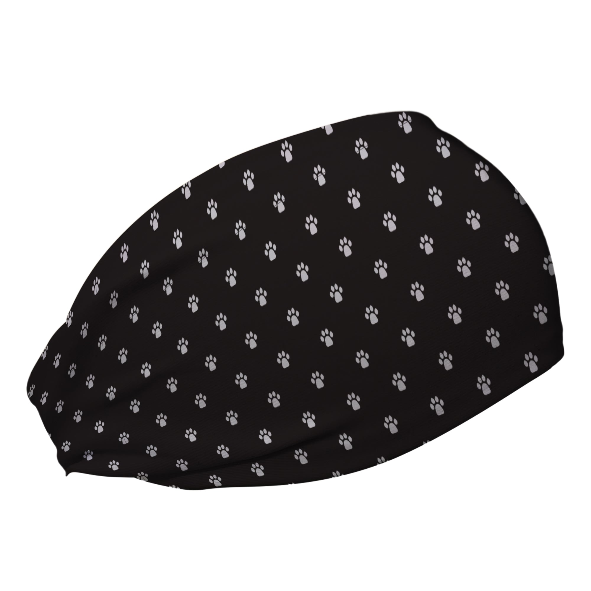 Paw Prints Cooling Headband Black