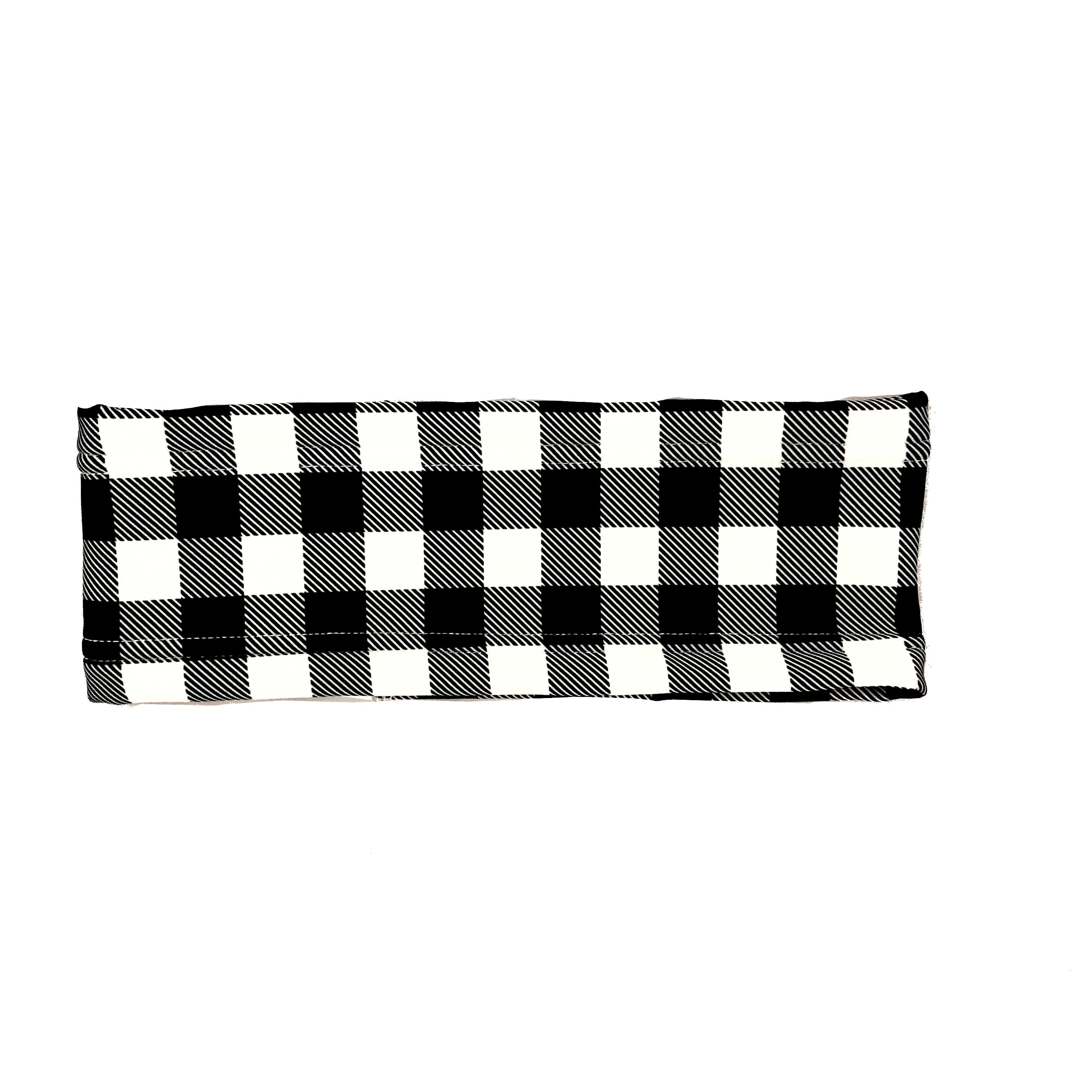 Plaid Black and White Headband Girls Buffalo Check Plaid Lumber Jack Print Bow Headband  main image 4